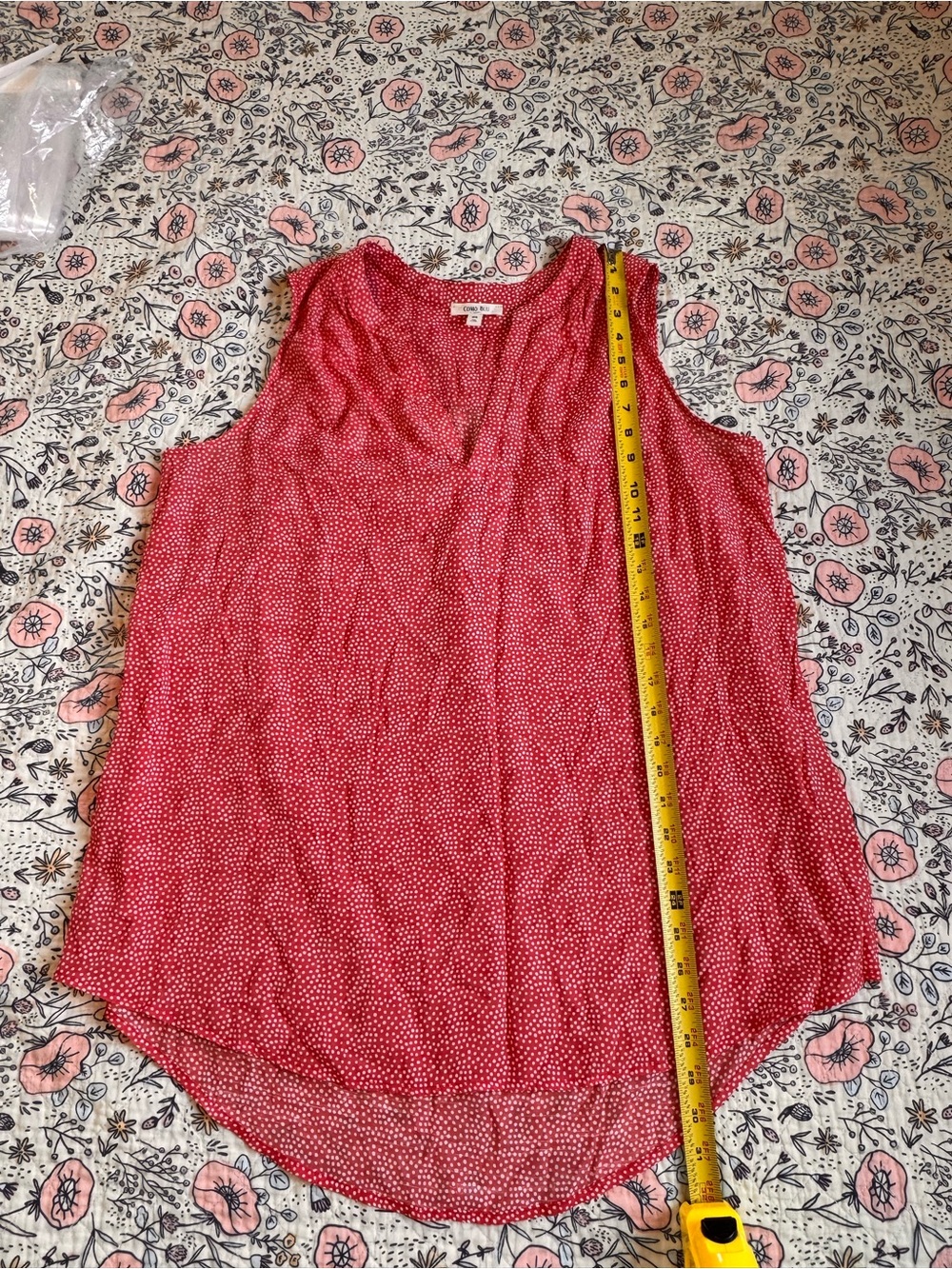 Como Blu Red Polka Dot Sleeveless Blouse